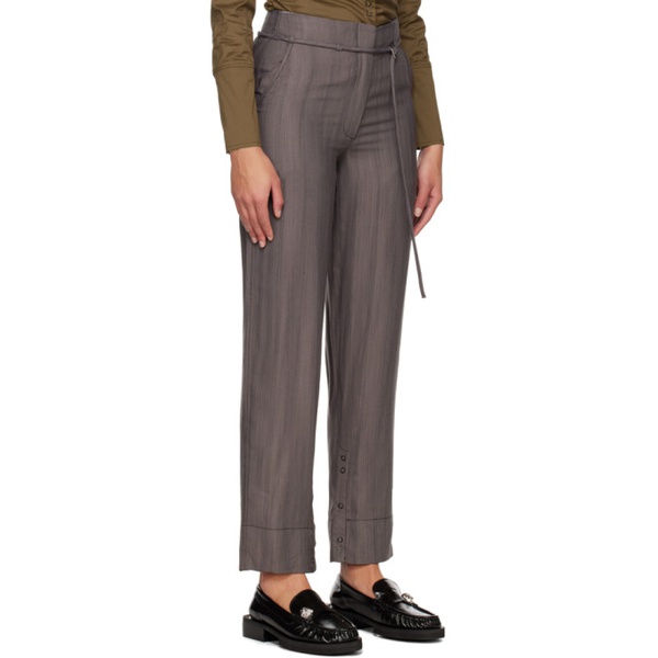  가니 GANNI Gray Drapey Trousers 231144F087002