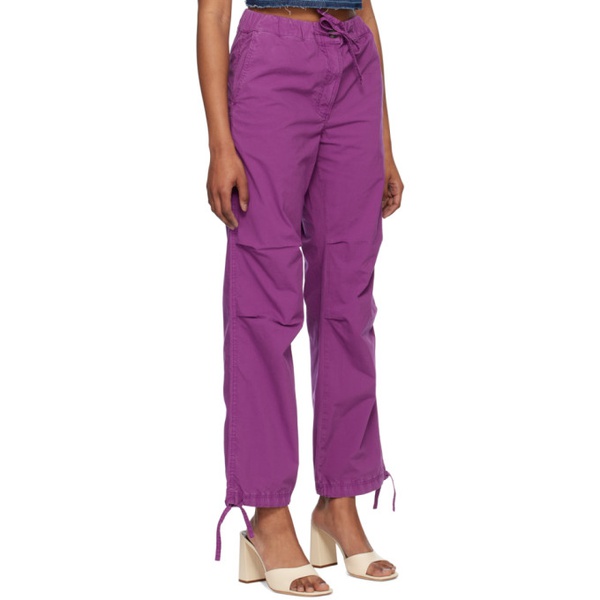  가니 GANNI Purple Drawstring Trousers 232144F087001