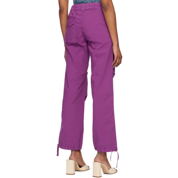  가니 GANNI Purple Drawstring Trousers 232144F087001