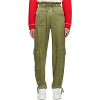 가니 GANNI Khaki Elasticized Trousers 232144F087009