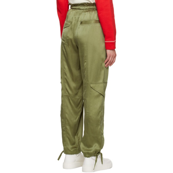  가니 GANNI Khaki Elasticized Trousers 232144F087009