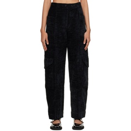 가니 GANNI Black Chenille Trousers 231144F087007