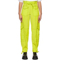 가니 GANNI Yellow Light Slub Trousers 231144F087003