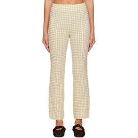 가니 GANNI Beige Check Trousers 232144F087010