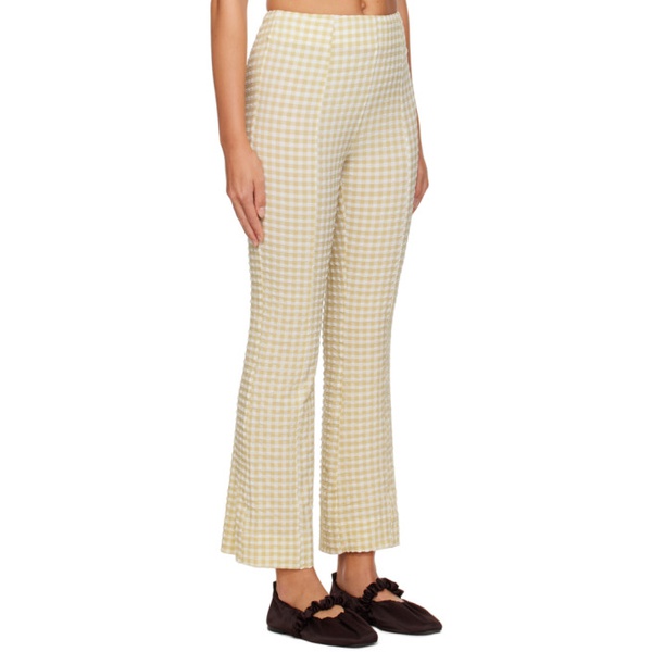  가니 GANNI Beige Check Trousers 232144F087010