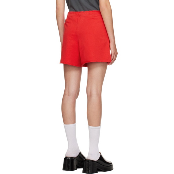  가니 GANNI Red Drawstring Shorts 232144F088002