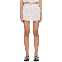 가니 GANNI White Drawstring Miniskirt 231144F090010