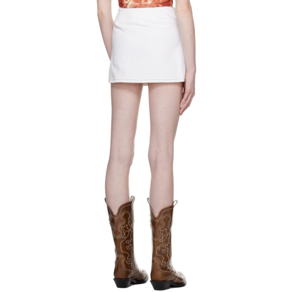  가니 GANNI White Wrap Miniskirt 231144F090007