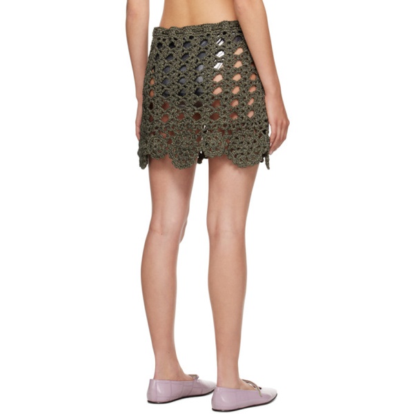  가니 GANNI Black & Gold Bead Miniskirt 232144F090009