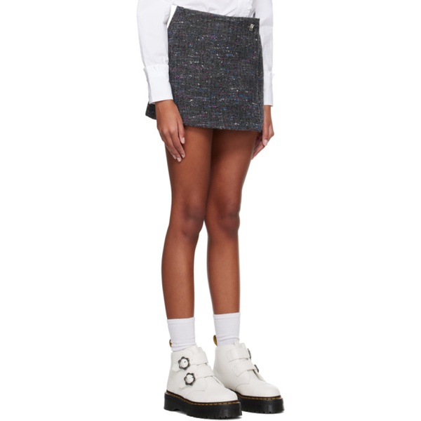 가니 GANNI Gray Wrap Miniskirt 231144F090002