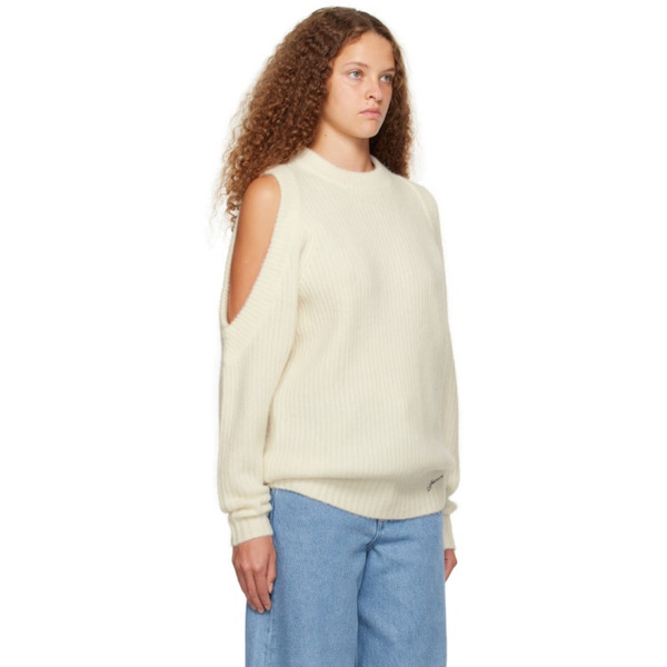  가니 GANNI White Cutout Sweater 232144F096008