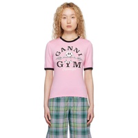 가니 GANNI Pink Gym T-Shirt 231144F110046