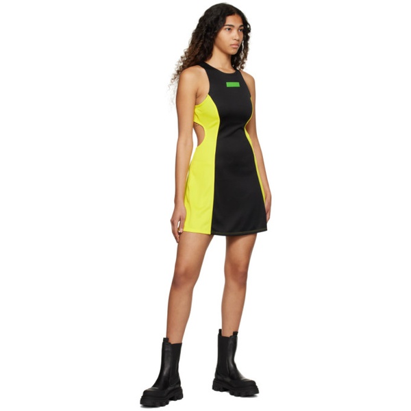  가니 GANNI Black & Yellow Tennis Dress 231144F551001
