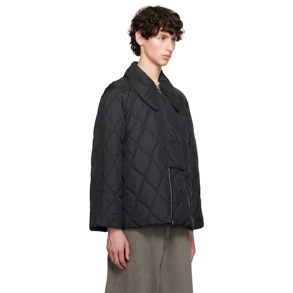  가니 GANNI Black Quilt Jacket 241144M180008