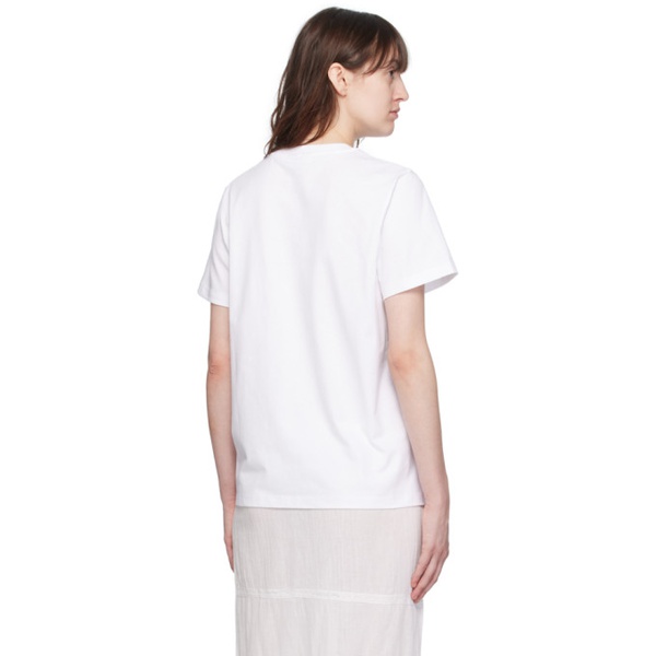  가니 GANNI White Embroidered T-Shirt 242144F110011