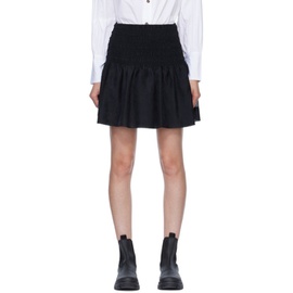 가니 GANNI Black Crinkled Miniskirt 222144F090011