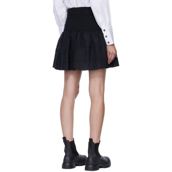  가니 GANNI Black Crinkled Miniskirt 222144F090011