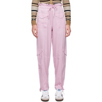 가니 GANNI Pink Washed Trousers 242144F087012