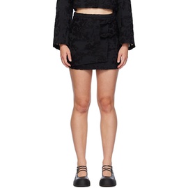 가니 GANNI Black Layered Miniskirt 242144F090003