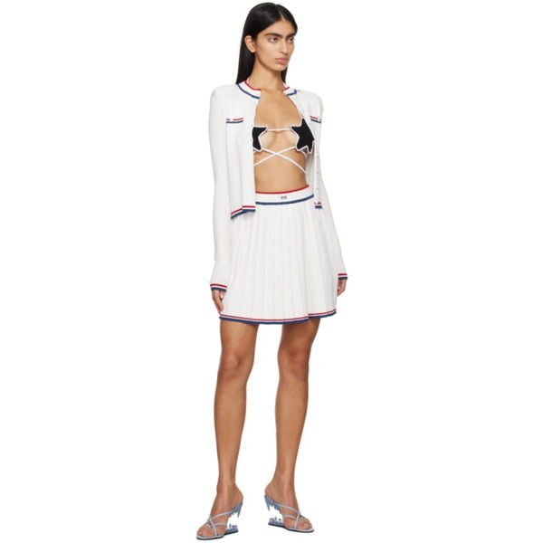  GCDS White Pleated Miniskirt 241308F090003