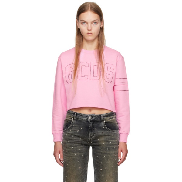  GCDS Pink Bling Sweatshirt 232308F096006