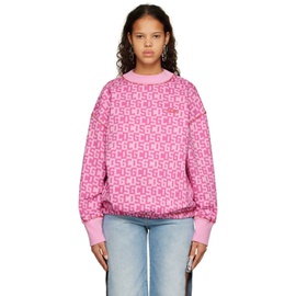 GCDS Pink Twisted Monogram Sweatshirt 231308F098000