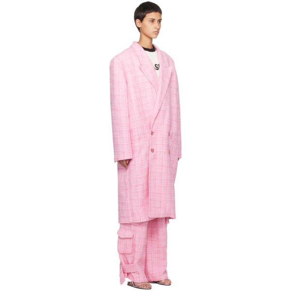  GCDS Pink Double-Breasted Coat 232308F059000