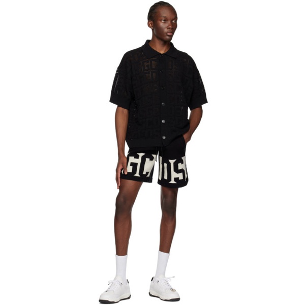  GCDS Black Jacquard Shorts 231308M193002
