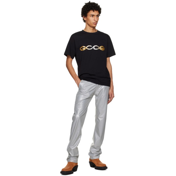  GCDS Black Reflective T-Shirt 231308M213012