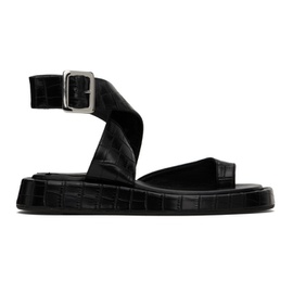 GIABORGHINI Black Roxanne Croc Sandals 241671F124003