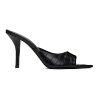GIABORGHINI Black Perni 04 Croc Heeled Sandals 241671F122003