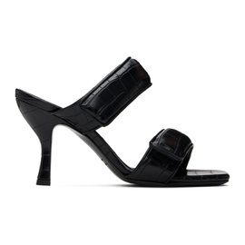 GIABORGHINI Black Perni 03 Croc Heeled Sandals 241671F125007