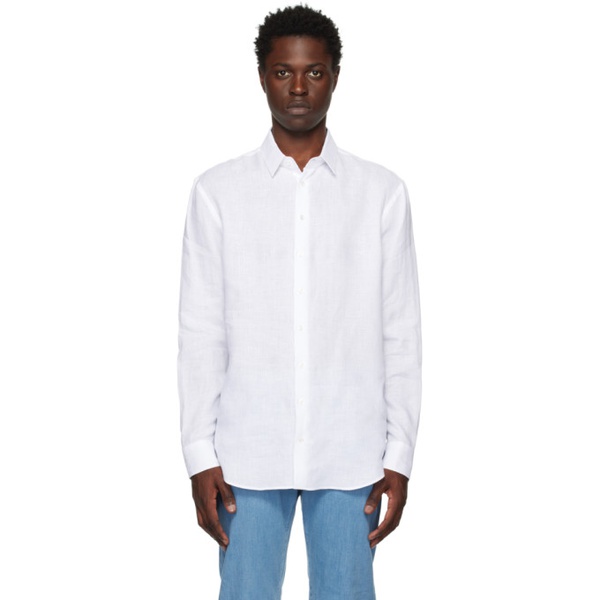 아르마니 조르지오 아르마니 Giorgio Armani White Spread Collar Shirt 231262M192004