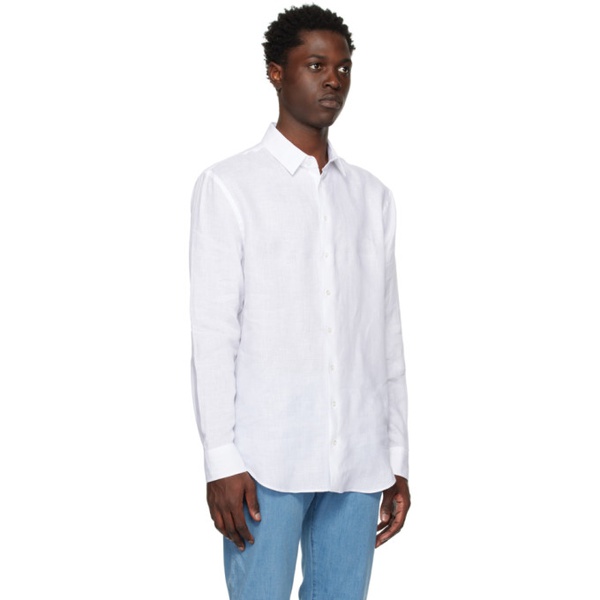 아르마니 조르지오 아르마니 Giorgio Armani White Spread Collar Shirt 231262M192004