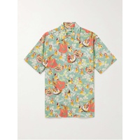 GO BAREFOOT Convertible-Collar Printed Cotton-Blend Shirt 1647597308283776
