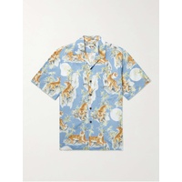 GO BAREFOOT Tiger Convertible-Collar Printed Cotton-Blend Shirt 43769801096578739