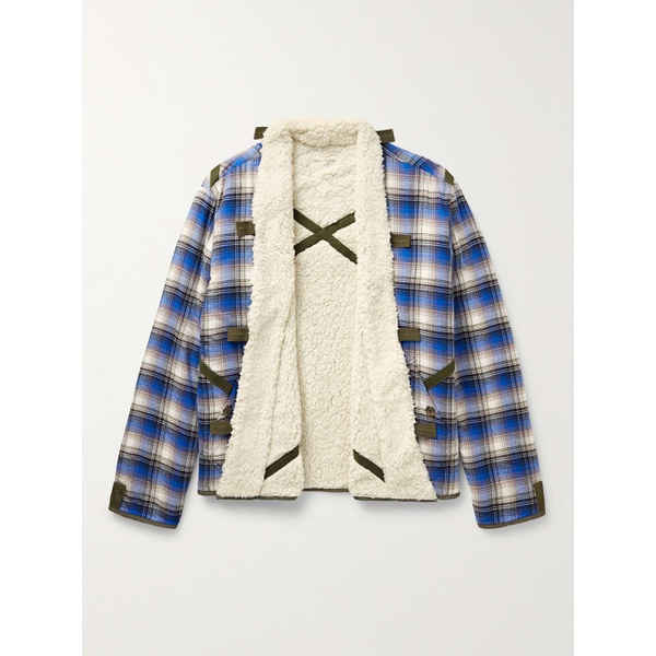  그렉 로렌 GREG LAUREN Hounds Reversible Checked Cotton-Flannel and Fleece Jacket 1647597295411768