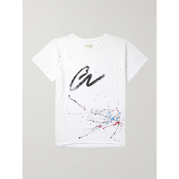  그렉 로렌 GREG LAUREN Paint-Splattered Printed Cotton-Jersey T-Shirt 1647597309921314