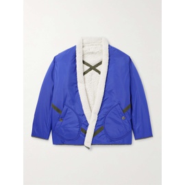 그렉 로렌 GREG LAUREN Shawl-Collar Grosgrain-Trimmed Fleece-Lined Shell Jacket 1647597309921300