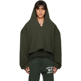 GREG ROSS SSENSE Exclusive Green V-Neck Hoodie 242218M202001