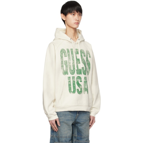  GUESS USA 오프화이트 Off-White Printed Hoodie 232603M202001