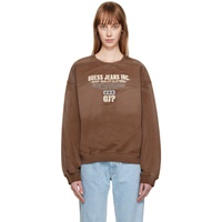 GUESS USA Brown Embroidered Sweatshirt 222603F098002