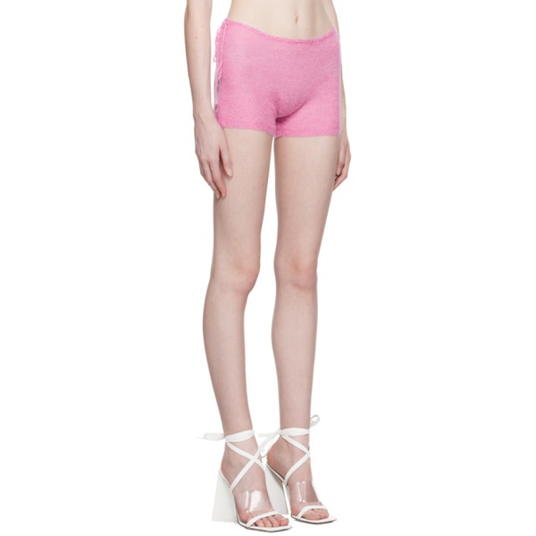  GUIZIO Pink Side Tie Shorts 232897F088001