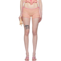 GUIZIO Pink & Yellow Drawstring Shorts 241897F088004