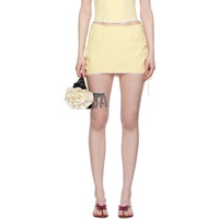 GUIZIO Yellow Ruched Miniskirt 241897F090019