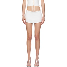 GUIZIO White Elasticized Miniskirt 242897F090033