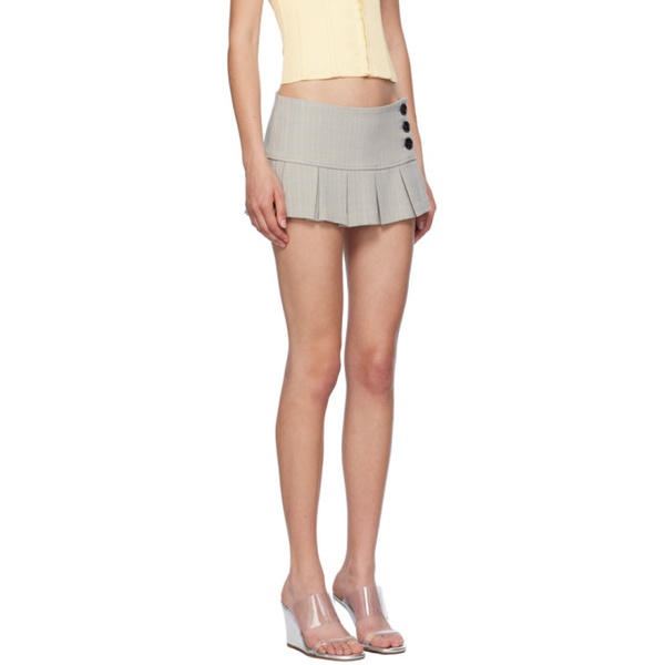  GUIZIO Gray Pleated Miniskirt 242897F090034