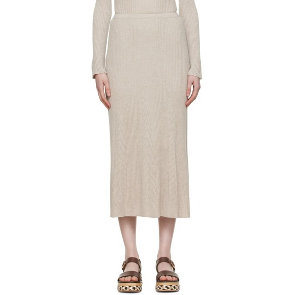  가브리엘라 허스트 Gabriela Hearst Brown Silk Midi Skirt 221854F092001