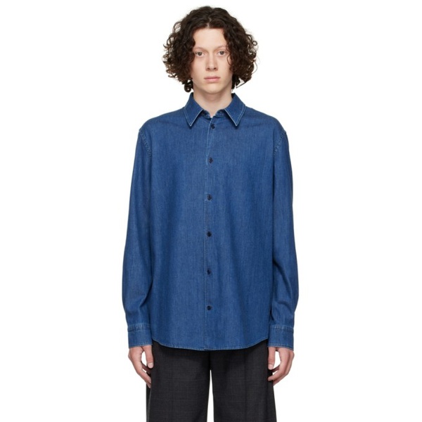  가브리엘라 허스트 Gabriela Hearst Blue Quevedo Denim Shirt 222854M192010