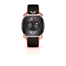 Gaga Milano MEN'S Quartz Frame One Leather Black Dial Watch 7054FR01KRFLBM0